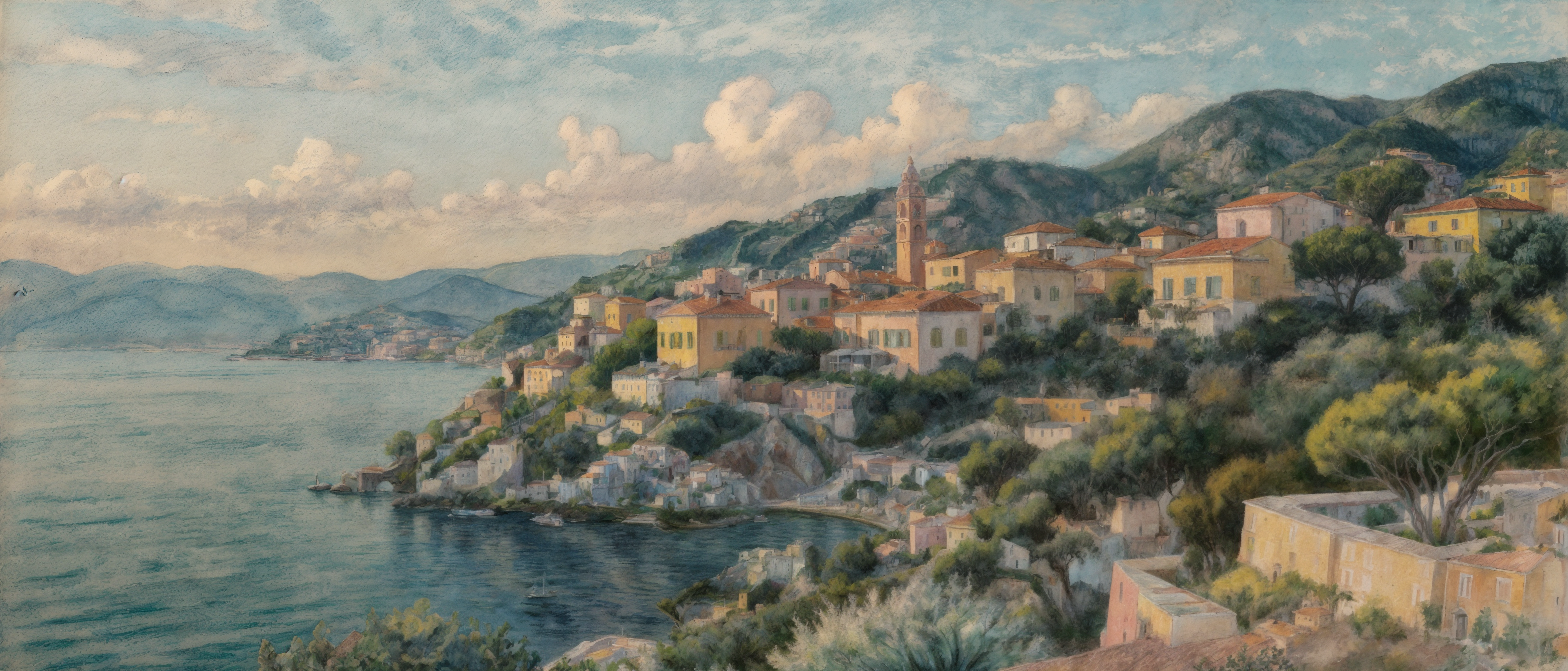 A painted coastal Havn landscape